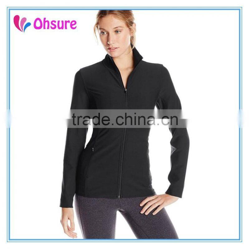 slim fitting yoga wear active top sports clothes womens dry fit nylon gym jacket