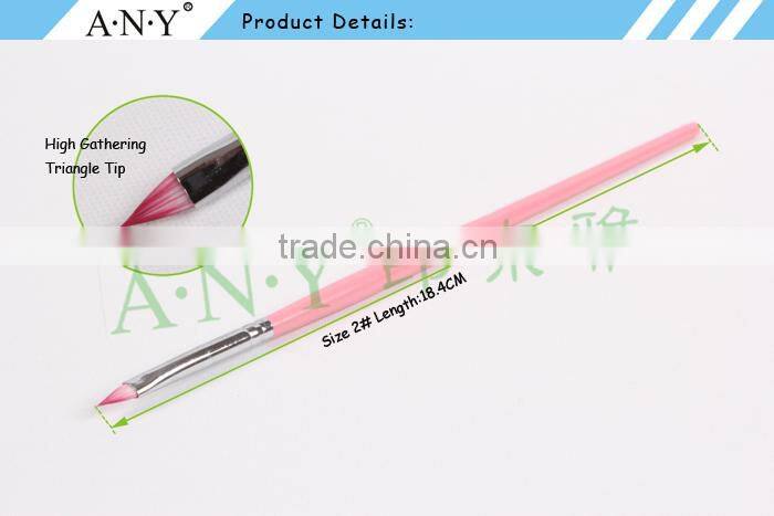 ANY Nail Art Beauty Care Building Design Pink Wood Handle 3D Art Cat Nail Brush for Nail Art Sculpture