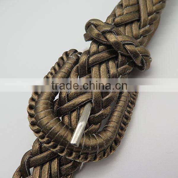 Lady's braided paper braided belt for jeans