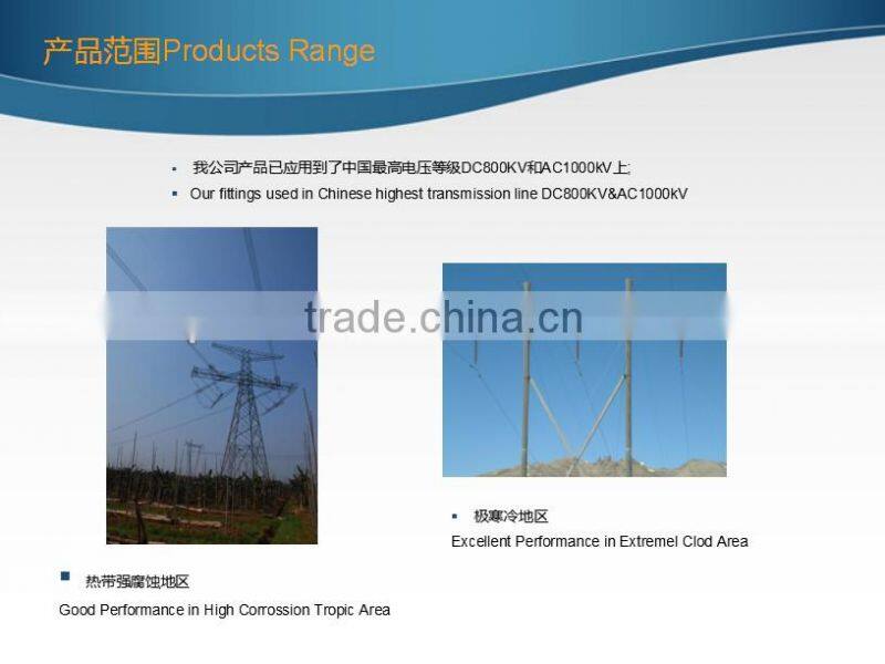 Line post polymer insulator end fitting horizontal trunnion type
