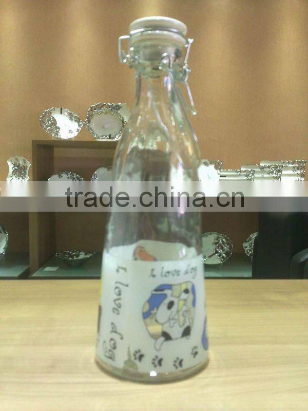 round clear food-grade 16 oz glass bottle