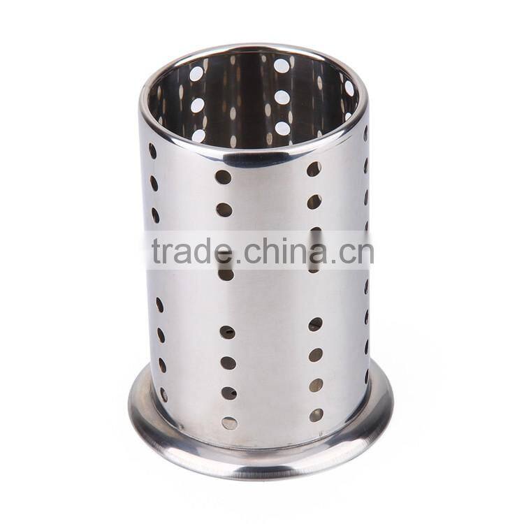 stainless steel chopstick fork & kitchen knife round holder/container