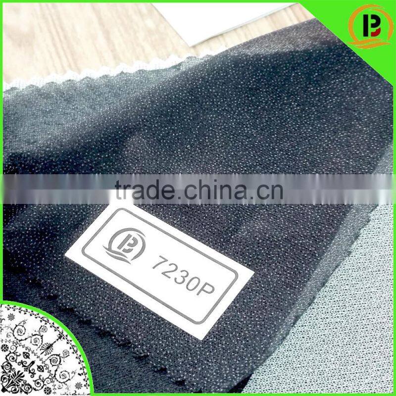 Knitted fusing woven interlining/PA double-dot woven interlining Tube/Jacquard/good price Circular Knitting Interlining