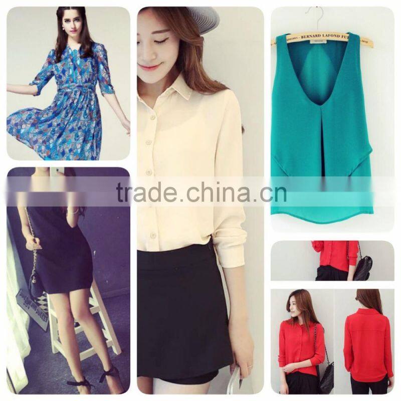 China wholesale 97%Polyester 3%Spandex chiffon for fashion dress /shirt/ blouse (#P-002)