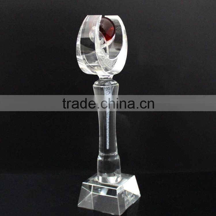 2016 new crystal glass products red ball trophy