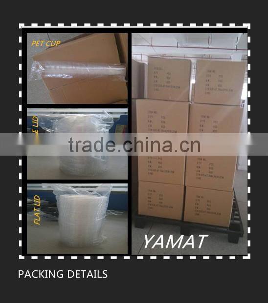 PET Clear Disposable Plastic Cup With Logo Dome Lids Plastic Pet Cup Manufacturer