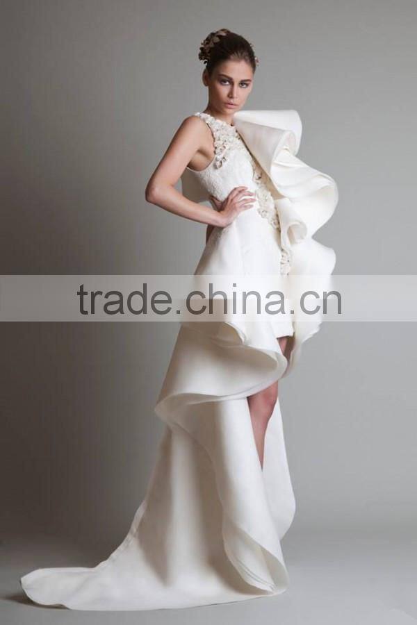 (MY20150907C) MARRY YOU New Collection Romantic Angel Sexy Short Front Long Back Wedding Dress