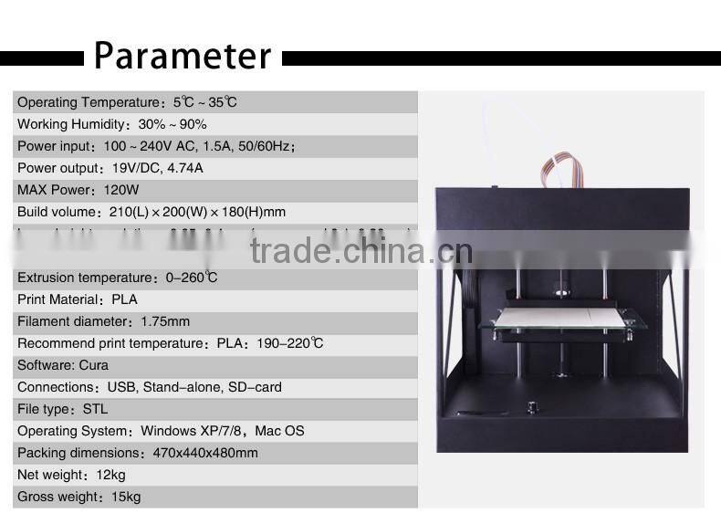 Small Digital 3D Printer Machine FDM Mini 3D Printer