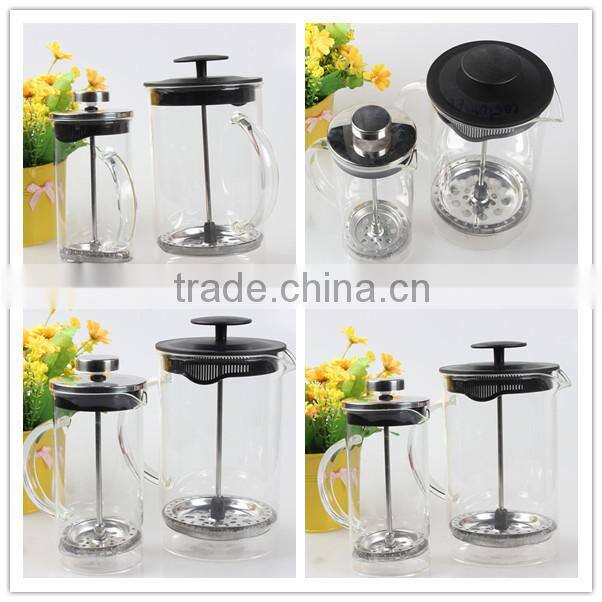 350ML New High quality borosilicate glass portable tea maker,stainless steel glass tea pot with strainer