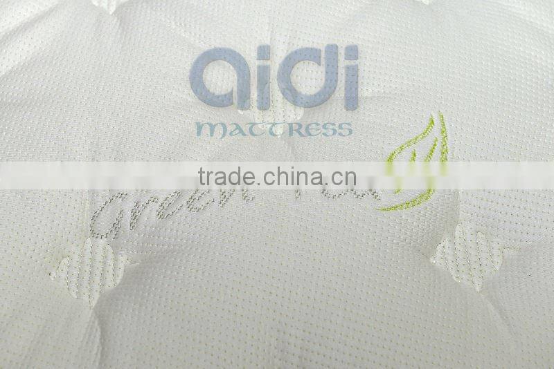 High Elastic Green Tea Memory Foam Pocket Spring Euro Top Mattress OMU-FP32