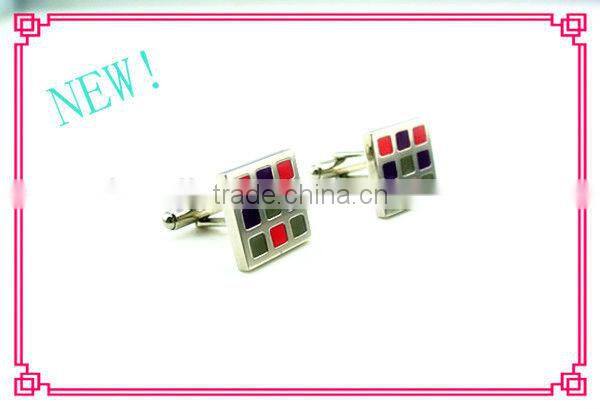 wholesale new design fabric covered stainless steel cufflinks