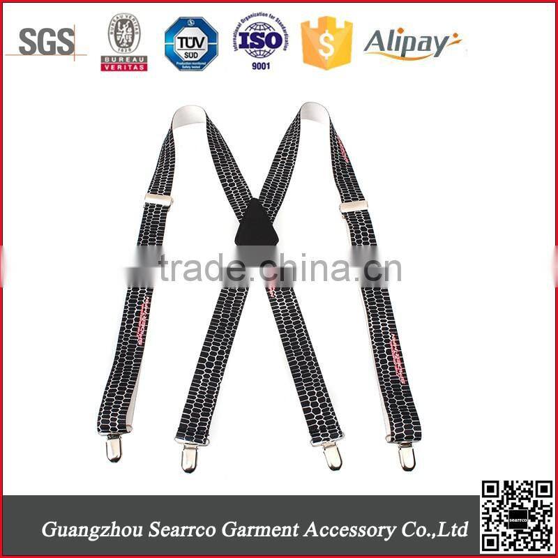 Mens custom personalized printing elastic suspenders