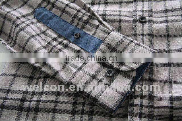 Latest men's 100% cotton long sleeve fashion casual classic colour plaid flannel shirts