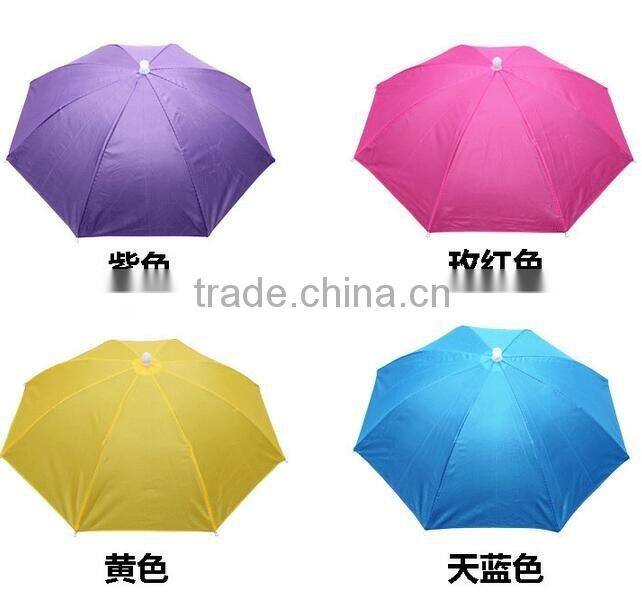 Hot selling Foldable Headwear Sun Umbrella Fishing Hiking Beach Camping Headwear Cap /Head Hats/ Outdoor Sport Umbrella Hat Cap