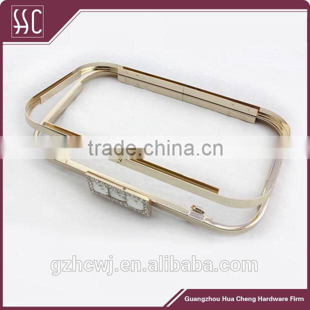 light gold rectangle clutch purse frames