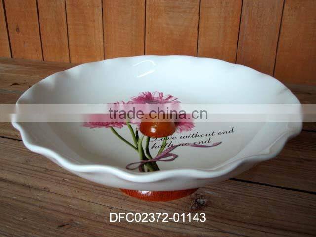 Flower Decal Dolomite Material Cake Plate with Stand Manufacturing