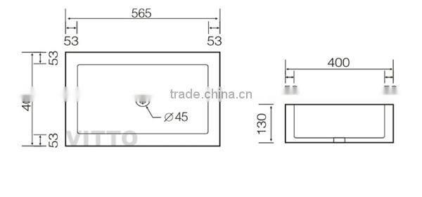 new design rectangle vanity basin