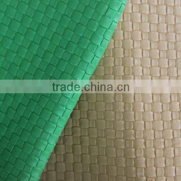 Weave embossed PVC leather for sofa upholstery fabric usage