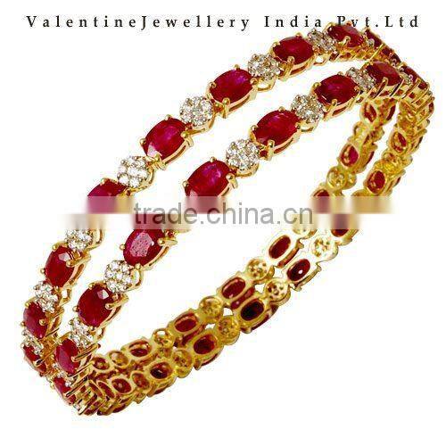 Classic ruby diamond bangles