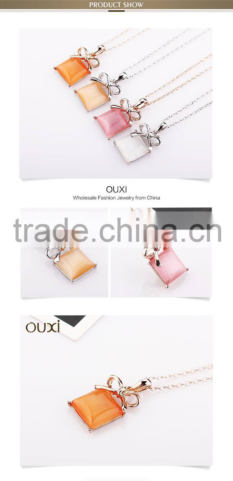 OUXI retail new design fashion 18k gold plated sugar pendant necklace 11400-1
