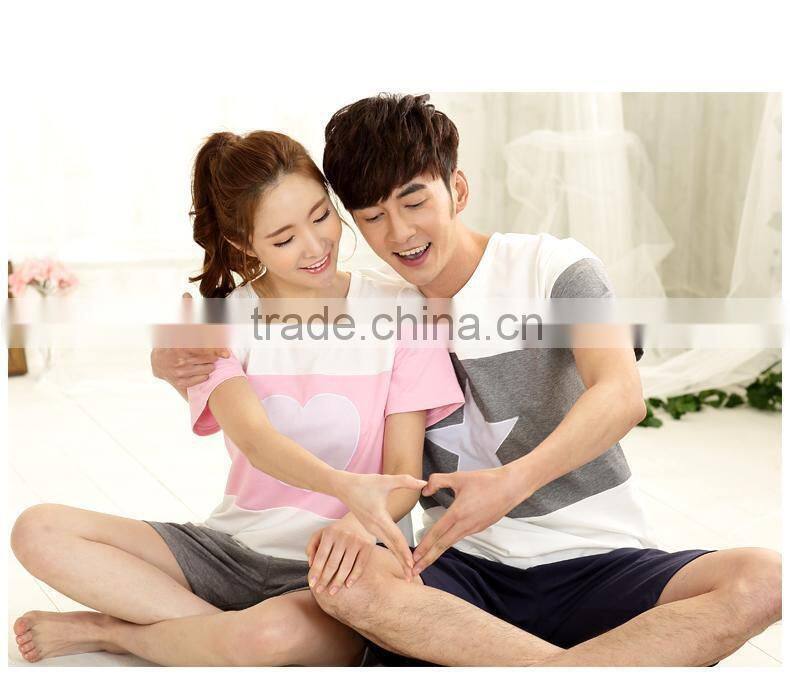 Pure cotton five-pointed star couple pajamas