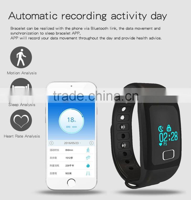 Waterproof band T1 Wireless Bluetooth 4.0 Smart Bracelet with touch screen