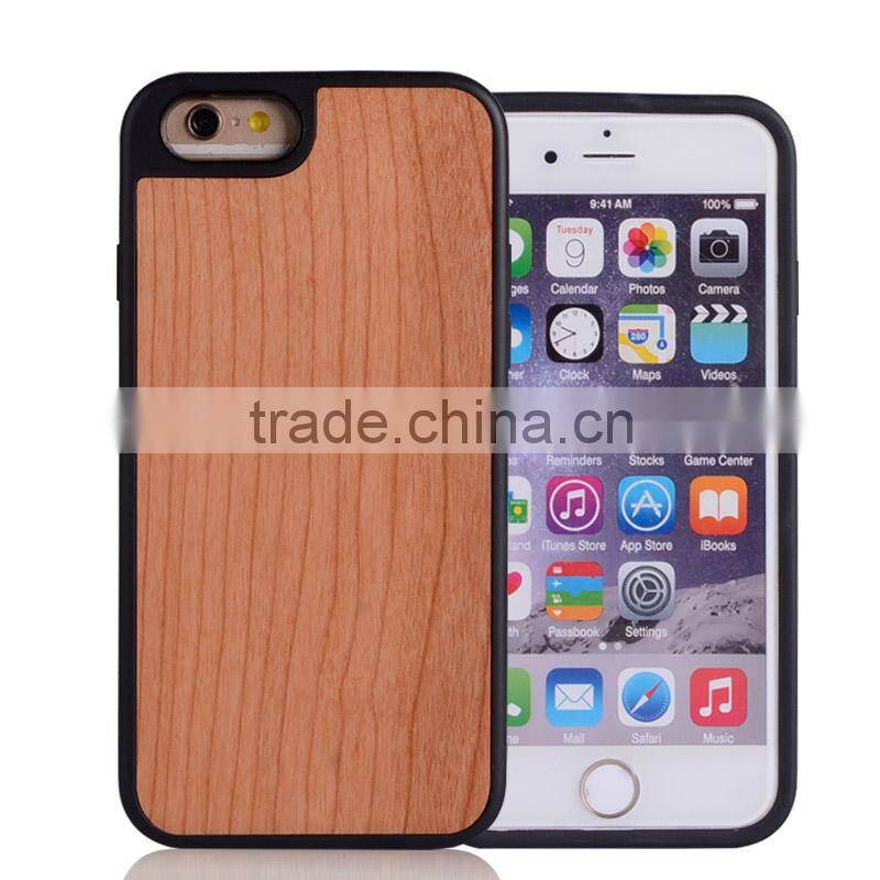 Real Maple Wood Bamoo Add TPU Mobile Phone Case For iPhone6 Case