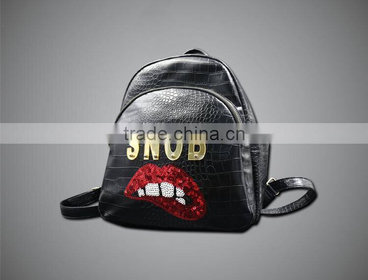 BSCI FACTORY fashion pu Lady backpack
