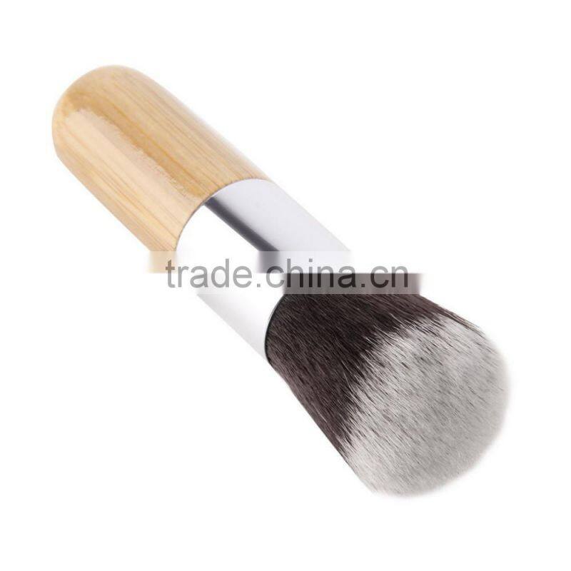 Flat Top Bamboo Buffer Handle Blush Makeup Tool Liquid foundation Powder Brush
