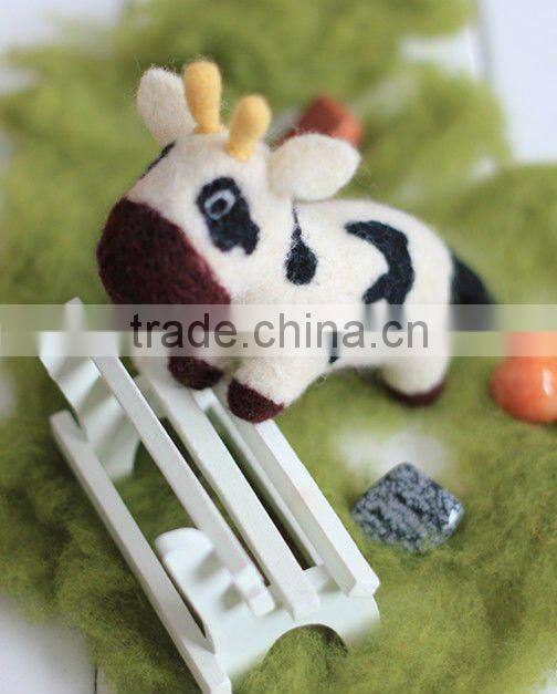 DIY cow wool felting craft kit