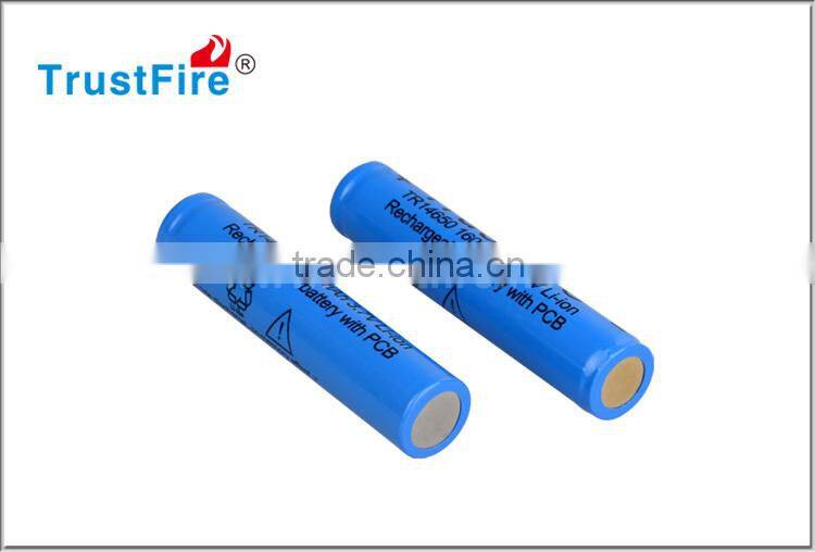 Trustfire factory original rechargeable battery 14650 3.7v rechargeable lithium-ion batteries,1600mah lithium polymer batteries