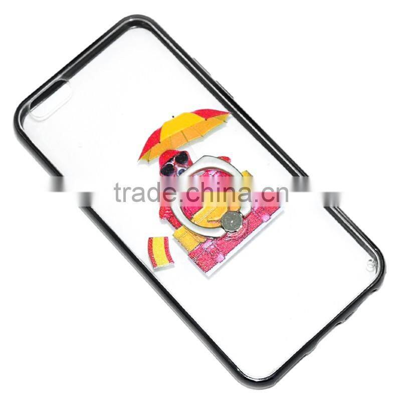 transparent TPU+PC back cover bumper case with ring kickstand buckle for Xiaomi mi 5 mimax Redmi note 4 3 2 1 c i pro prime