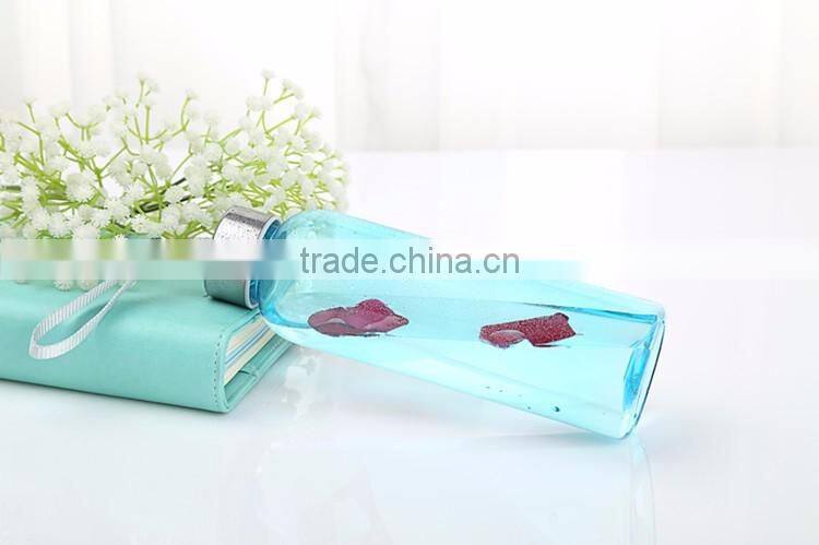 Borosilicate glass water bottle with Stainless Steel Caps