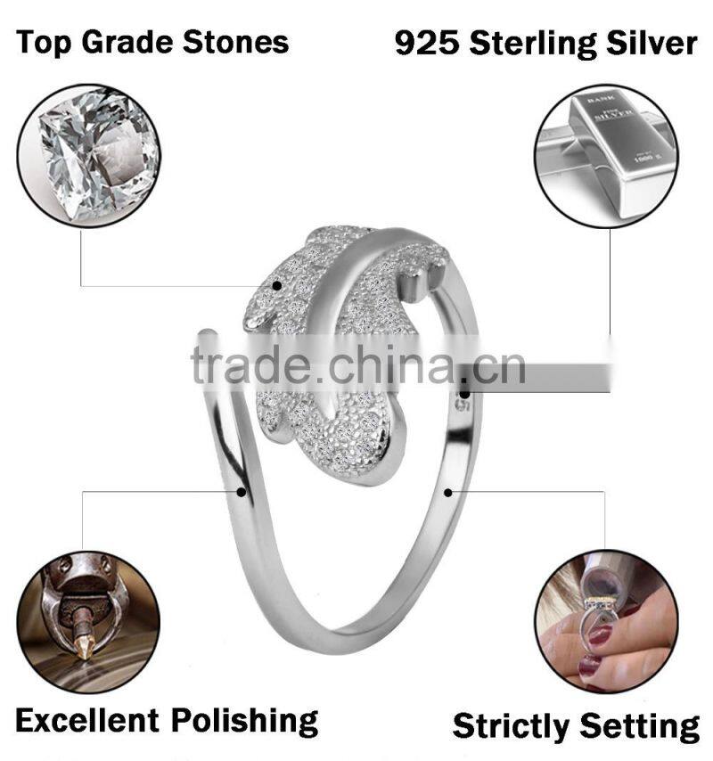 Wholesale 925 sterling silver jewelry cocktail cock tail opened knuckle ring