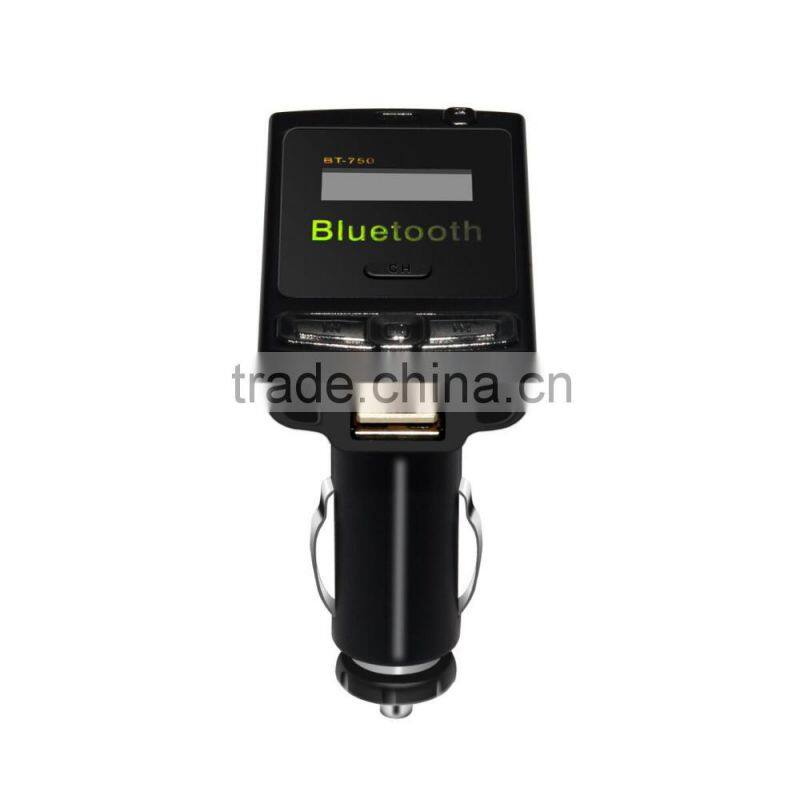 Factory direct supply!BT-750 Car Bluetooth MP3 transmitter cigarette lighter style wireless Bluetooth handsfree