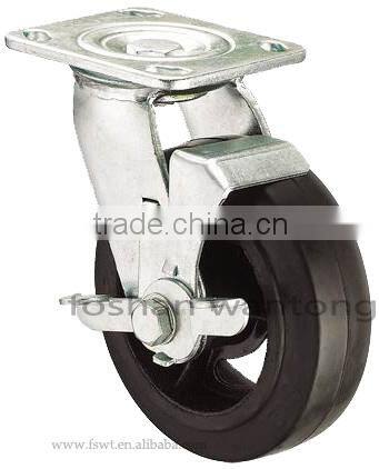 6 inch Heavy Duty Rubber Cast Iron Scaffolding Industrial Caster Wheel