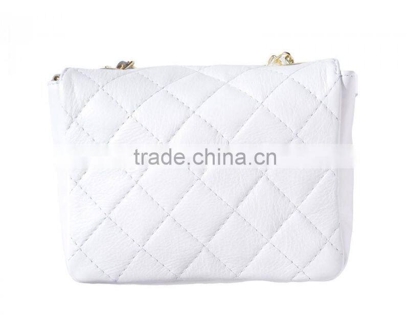 Quilted leather bag "Be exclusive" with single handle and cha bag handbags italian bags genuine leather florence leather fashion