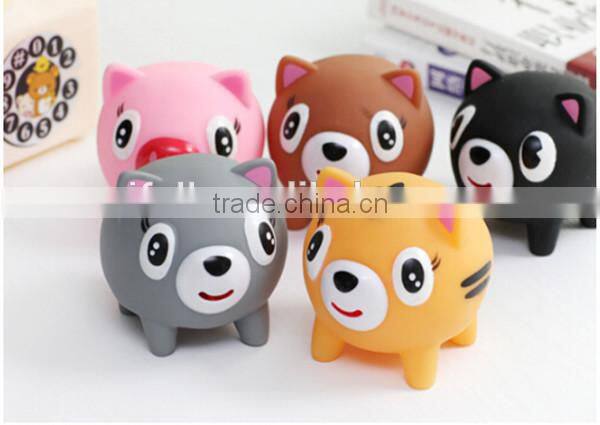 2015 OEM Silicone pig toy with logo printed for kids