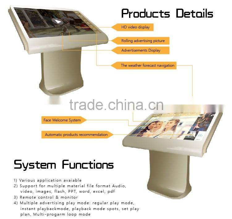 55 inch full color kiosk display led hd touchable screens/advertising and media play/remote control