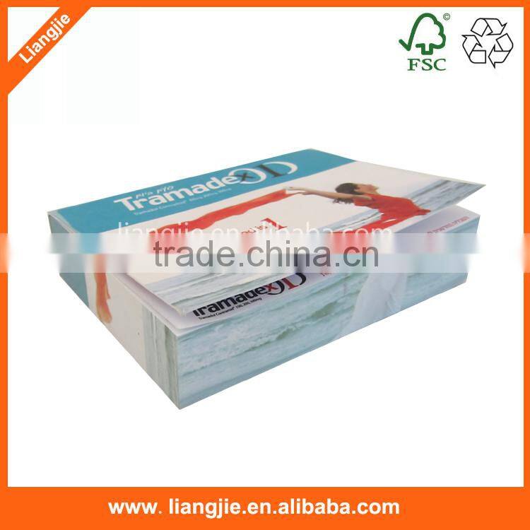 Promotion custom logo design print every sides sticky note pad memo cube