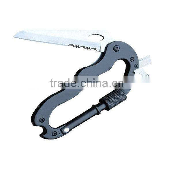 Outdoor Multifunction aluminum Carabiner with keychain
