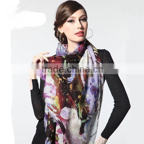 Factory No MOQ Customized Silk Polyester Cotton Linen Cashmere & Wool Scarf