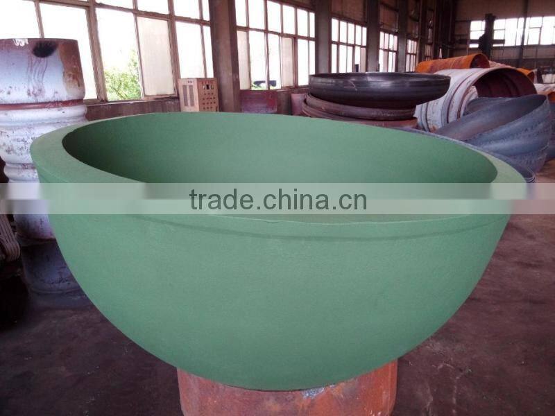 large diameter hemispherical dish head dish end for bituman tanker with hot pressing