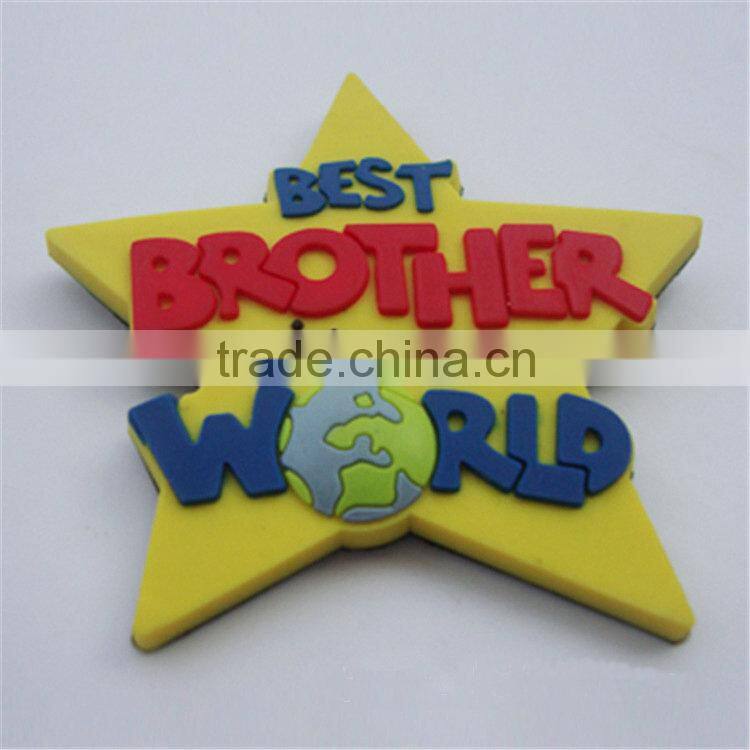 Custom star shape soft PVC rubber lapel pin badge