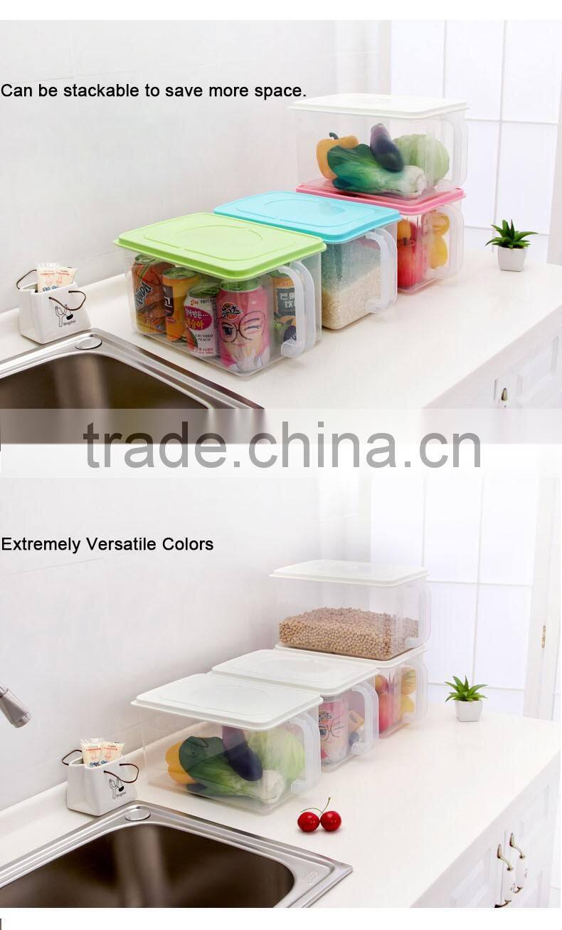 Freshness Preservation Transparent Plastic Box Refrigerator Organizer Food Storage Bin