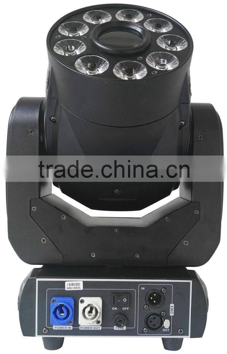 3-facet Prism Pro Wedding Stage DJ Light 9pcs 18W RGBWA+UV 6IN1 Wash Spot Combine 75W LED Moving Head