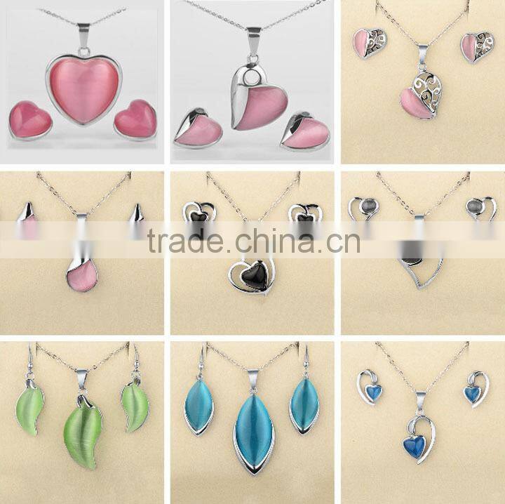 Fashion Inlay Opal Stone Jewelry Set