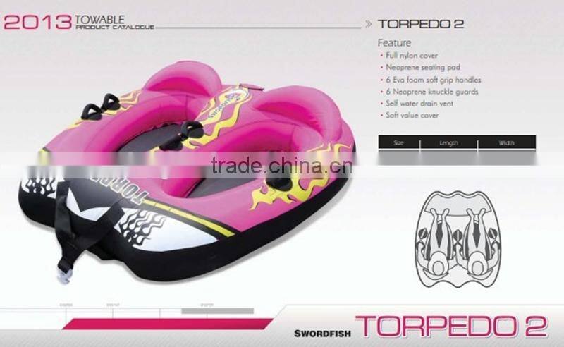 2 riders towable & inflatable surfing boat Inflatable water tube