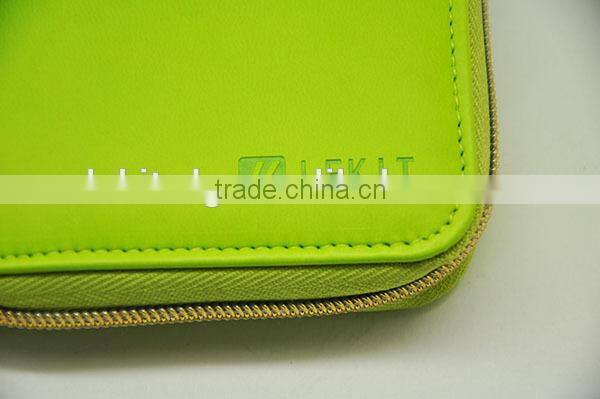 fashion design women leather wallet with zippers purse