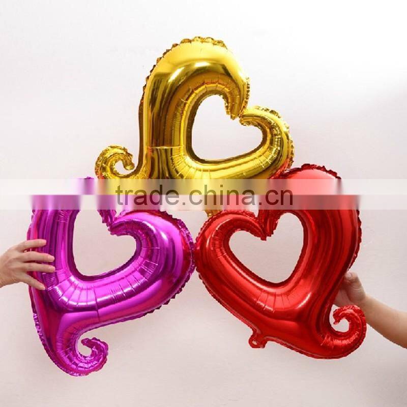High quality foil red/pink heart lovers balloon, Christmas day foil heart balloon for party
